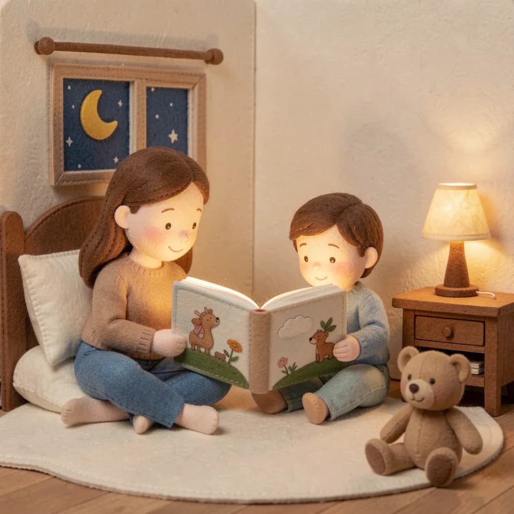 Plush Felt illustration style example