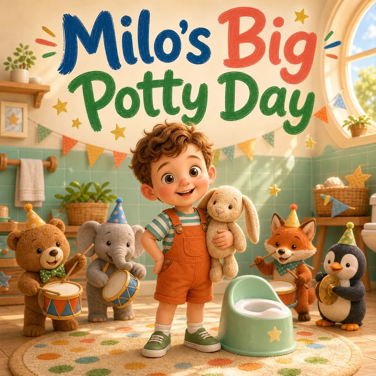 Milo’s Big Potty Day personalized storybook cover, a fictional sample