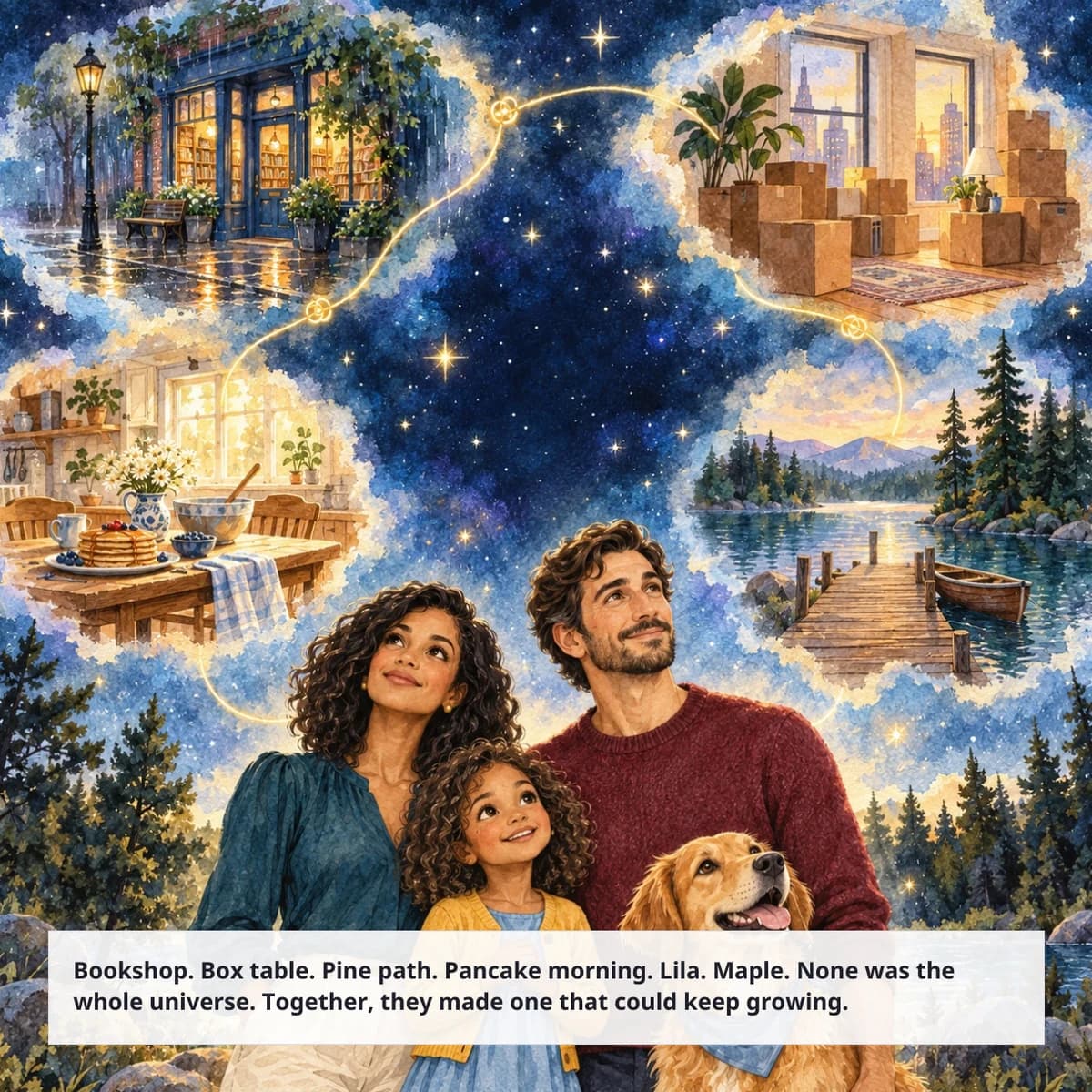 Watercolor anniversary story world